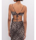 Leopar Desen Crop
