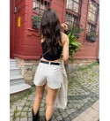 Kemerli Mini Şort Etek
