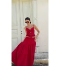 Kırmızı LUNARA HANDMADE Pamuklu Korse Bluz