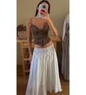 Kahve LUNARA HANDMADE Pamuklu Bluz