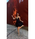 Sıyah LUNARA Kısa Handmade Elbıse