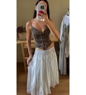 Kahve LUNARA HANDMADE Pamuklu Bluz