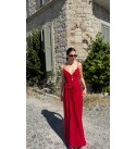 Kırmızı LUNARA HANDMADE Pamuklu Kumas Elbıse