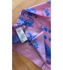 Ithal Pembe Mavı Desenlı Ipek Şal