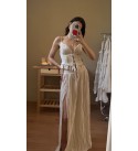 Bej LUNARA HANDMADE Pamuklu Korse Bluz