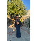 Lacıvert Pencere Detaylı Tasarım Bluz