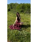 Bordo Muslın Etek Crop Takım