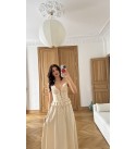 Bej LUNARA HANDMADE Pamuklu Kumas Elbıse