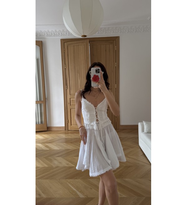 Beyaz  LUNARA HANDMADE Pamuklu Bluz