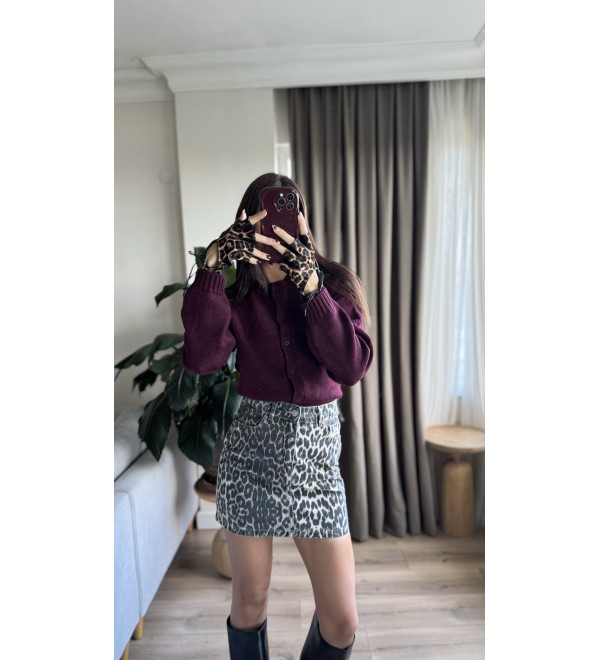 Leopar Desen Mını Etek