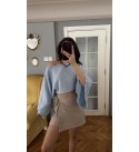 Bebe Mavı Yarasa Kol Bluz