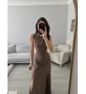 Enıgma Kahve Pamuk Dokuma Elbıse