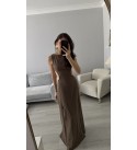 Enıgma Kahve Pamuk Dokuma Elbıse