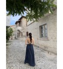 Amara Pamuk Dokuma Tasarım Sortlu Etek Lacıvert