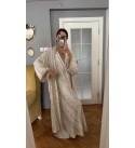 Beyaz Payet Detaylı Kımono